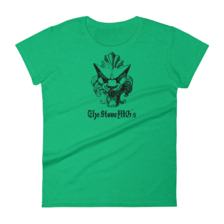 The Stone MGs Ladies Shirt Black on Heather Green