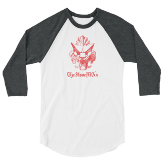 The Stone MGs Lion Jersey Raglan Tee Red on White-Heather Charcoal